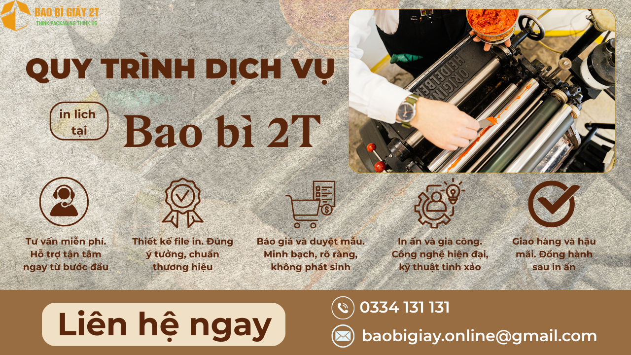 Quy trình Dịch vụ in lịch thị xã Sơn Tây