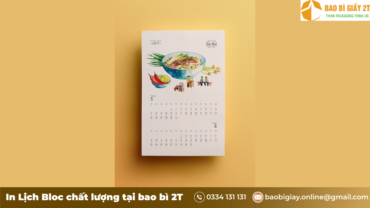 Mô Tả Về một cuốn Lịch Treo Tường Quảng Cáo