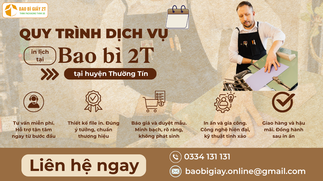 Quy trình Dịch vụ In lịch huyện Thường Tín