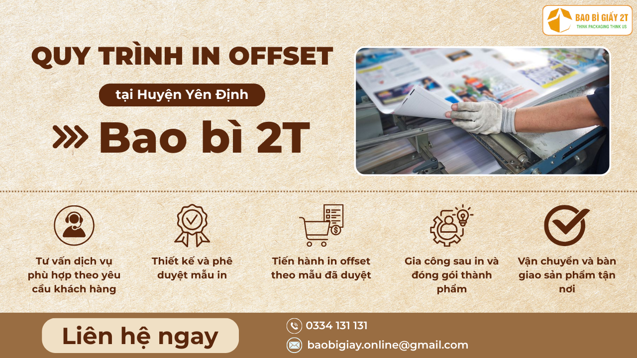 Quy trình dịch vụ in offset tại Huyện Yên Định của Bao bì 2T