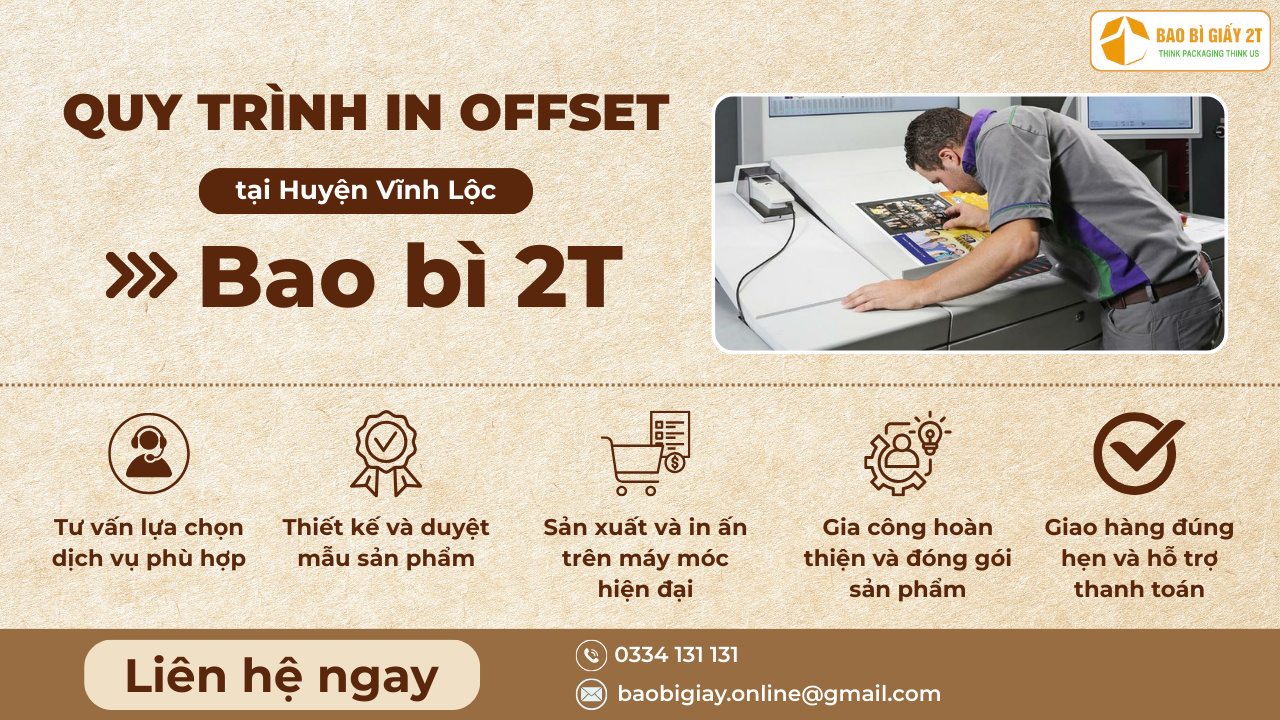 Quy trình in offset tại Huyện Vĩnh Lộc của Bao bì 2T