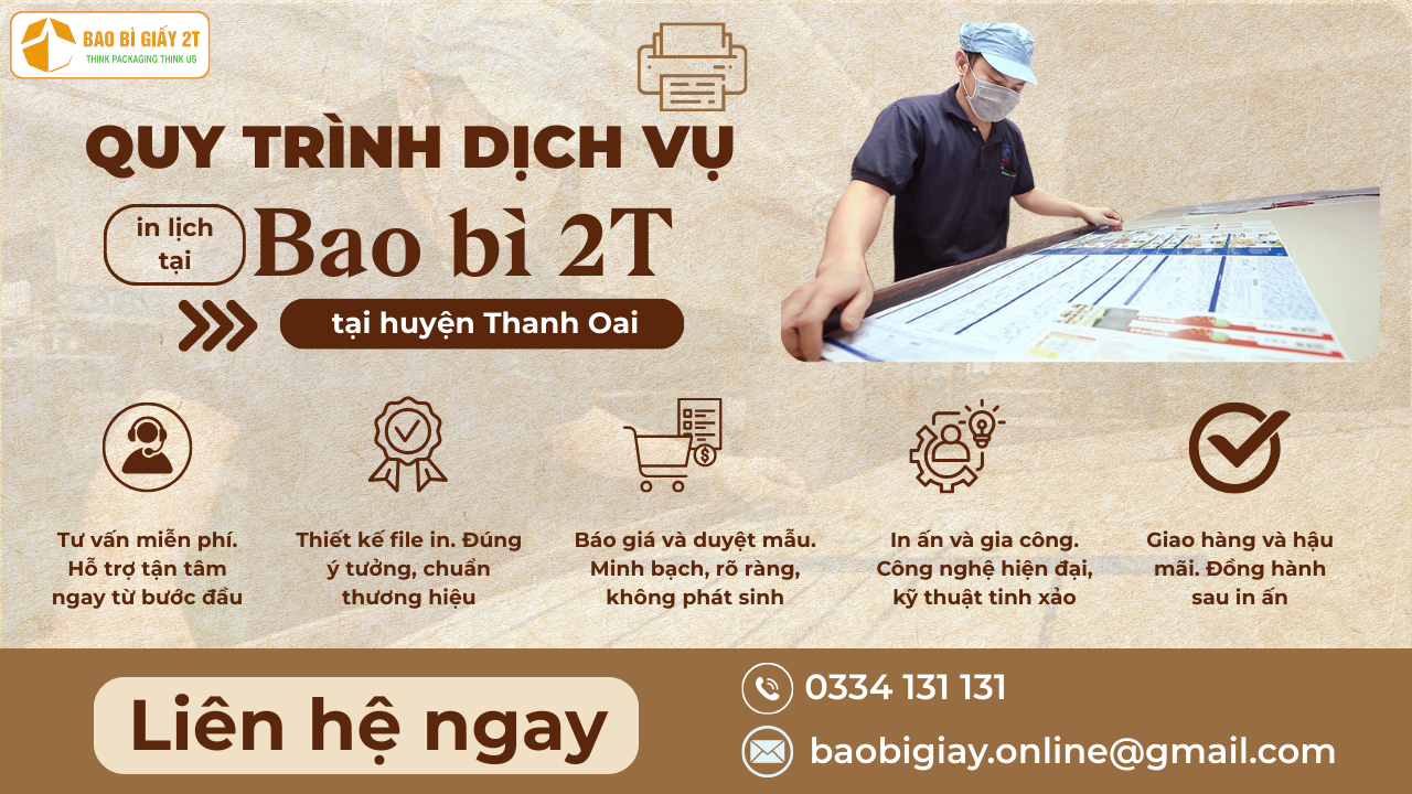 Quy trình Dịch vụ In lịch huyện Thanh Oai