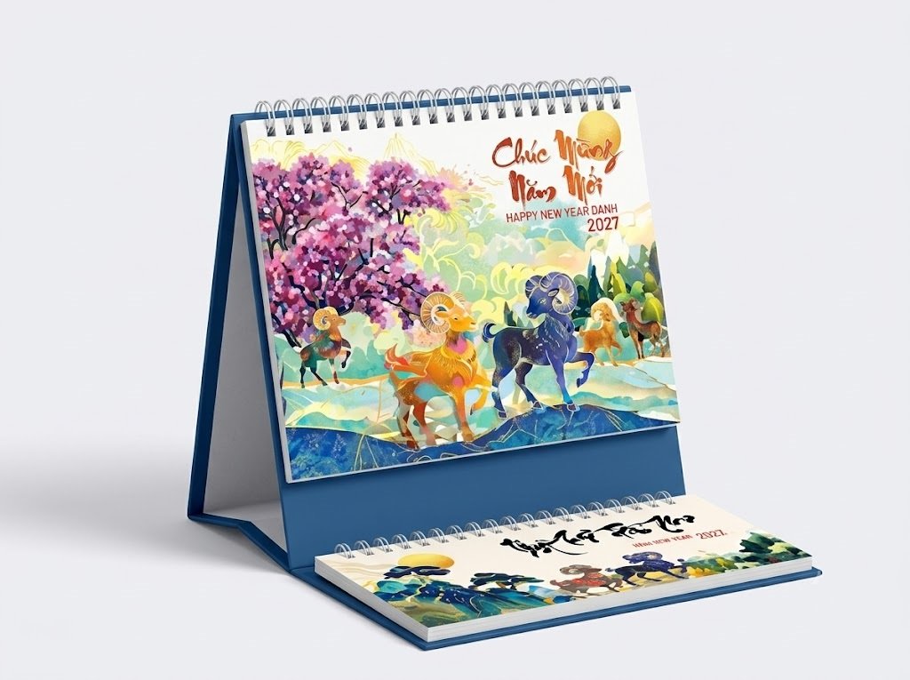 In lịch tết để bàn cho văn phòng