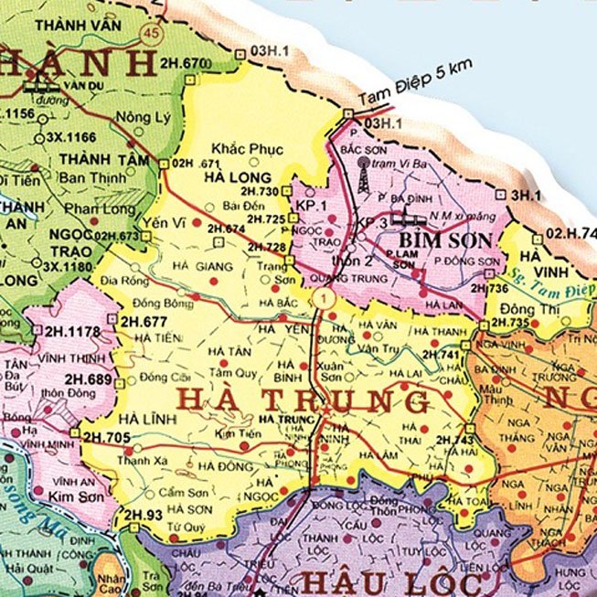 Bản đồ hành chính Huyện Hà Trung - Thanh Hóa