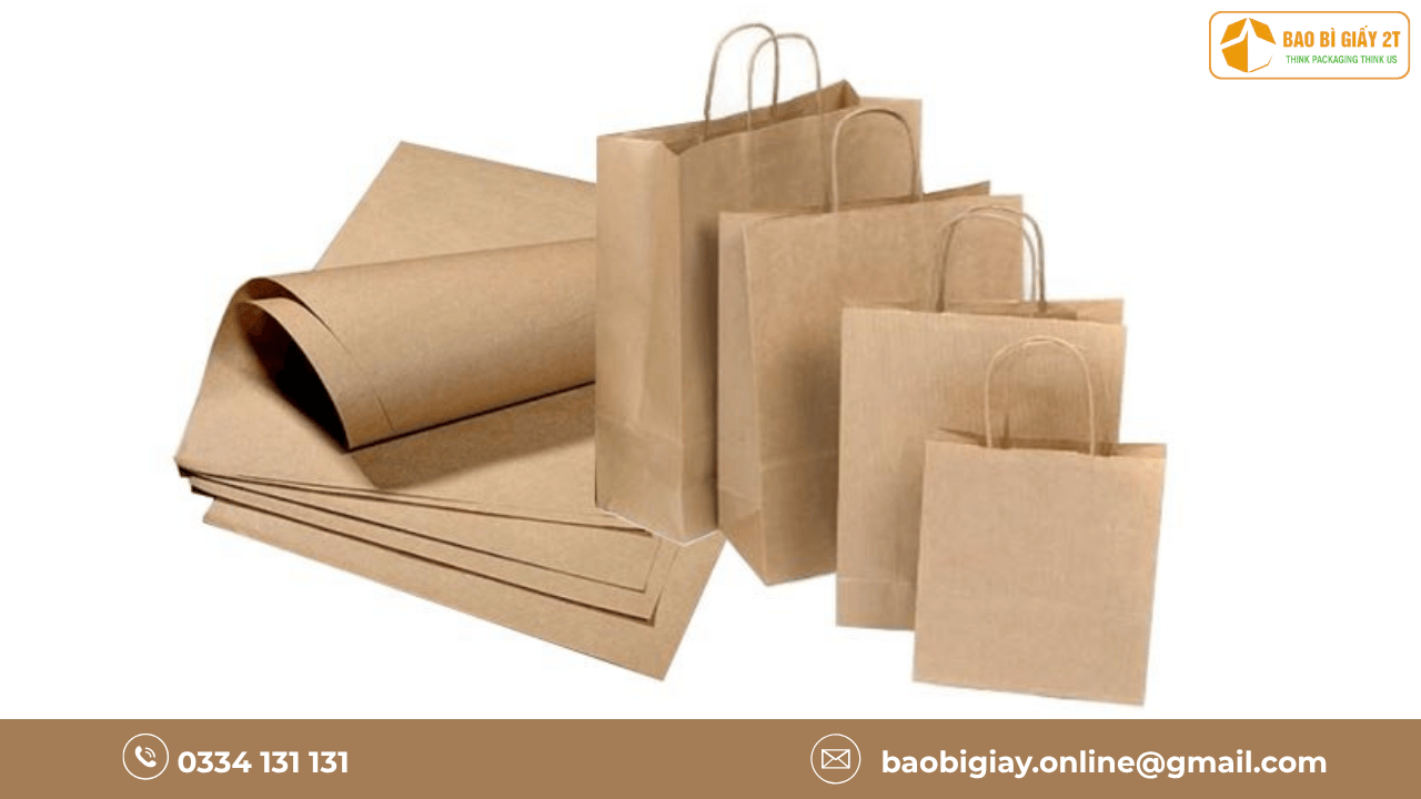 Ảnh Mô Tả Giấy Kraft và bao bì thân thiện môi trường