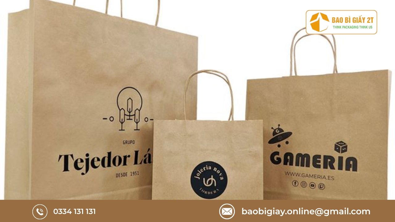 Các loại túi giấy đựng đồ trưng bày phổ biến tại showroom