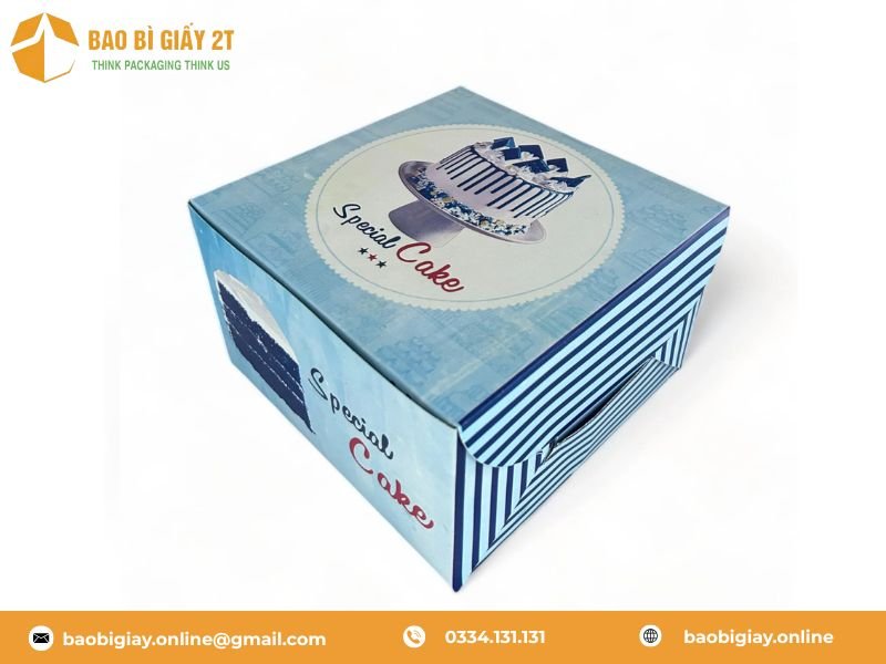 Hộp giấy đựng bánh kem in offset đẹp, nổi bật