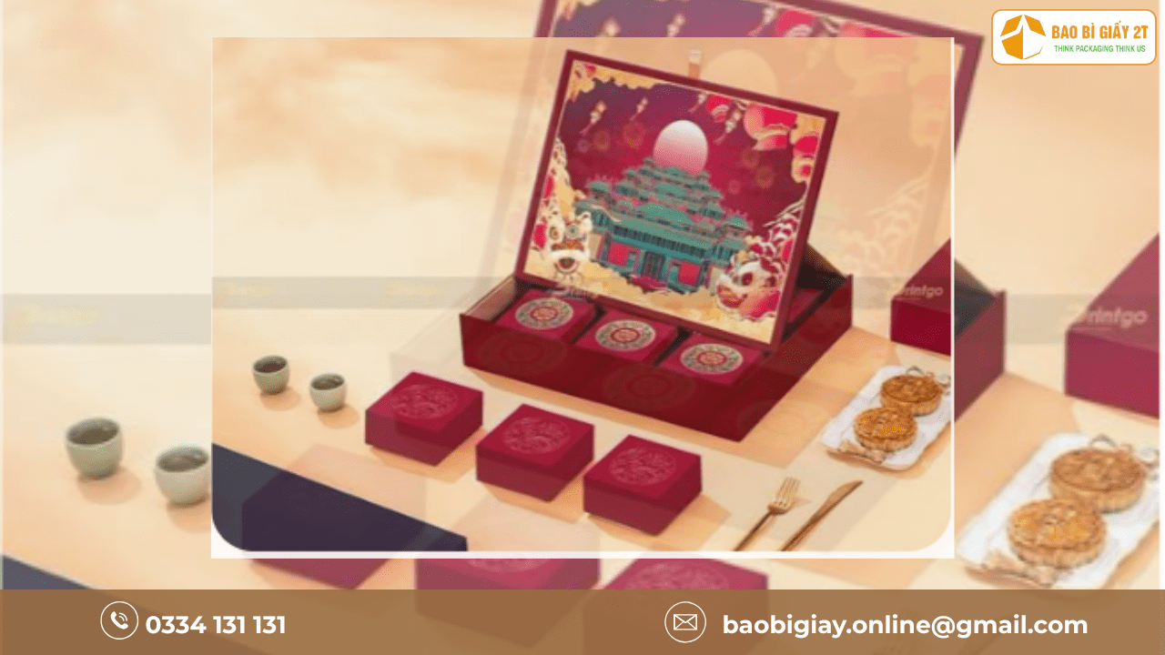 In hộp giấy đựng bánh trung thu