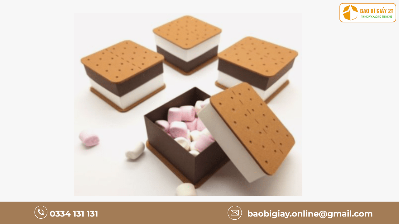 Mẫu hộp giấy đựng bánh kẹo đẹp – Ý tưởng sáng tạo từ Bao Bì 2T