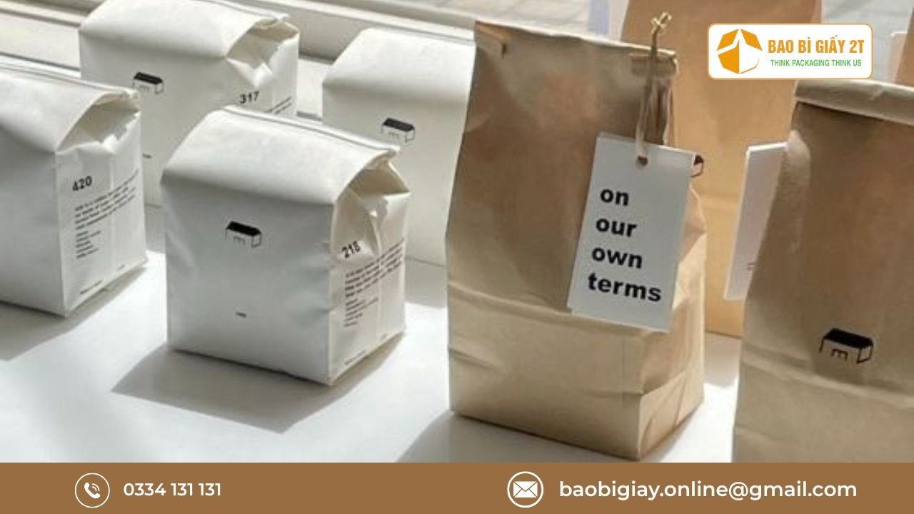 Các lựa chọn in ấn logo lên túi giấy đựng cafe