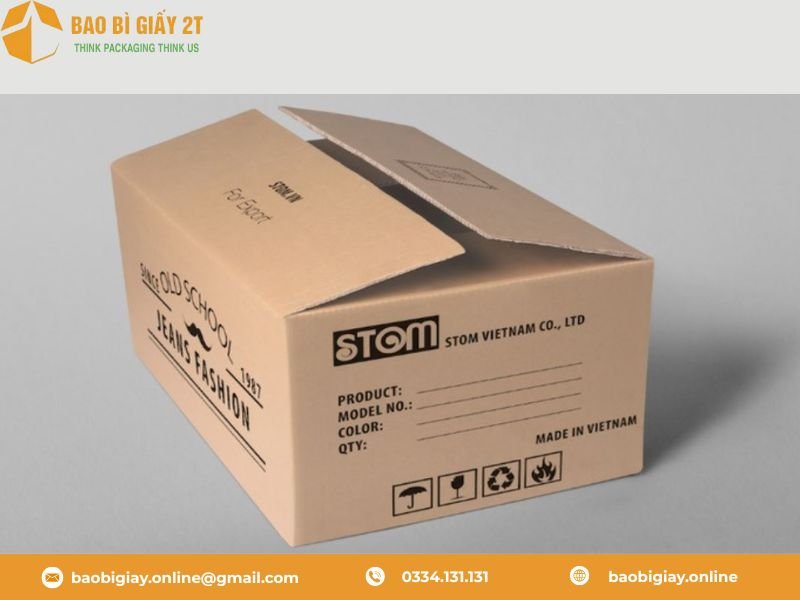 Thùng carton đựng hàng may mặc xuất khẩu