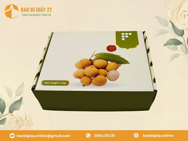 Hộp carton nắp cài đựng trái cây