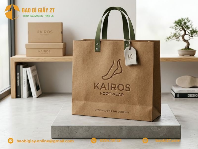 Mẫu túi giấy Kraft đựng giày dép