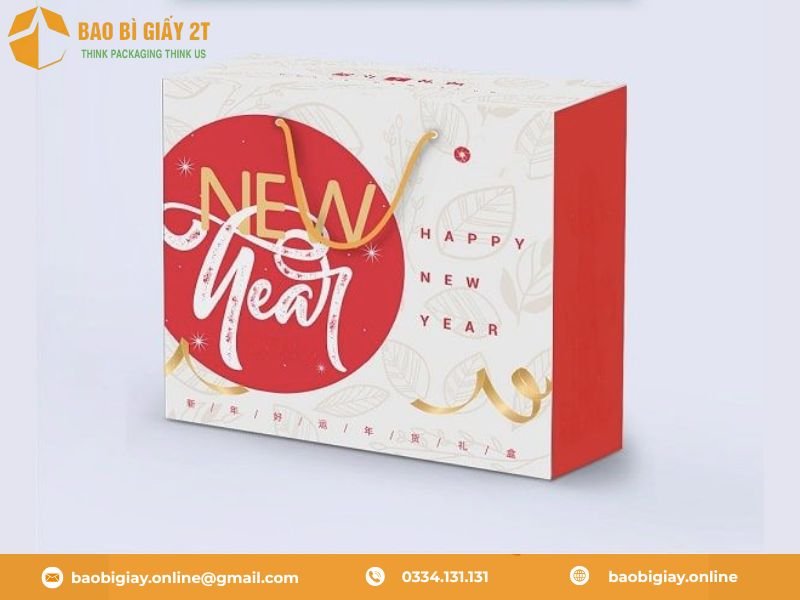 Túi giấy đựng quà tết cover lịch tết