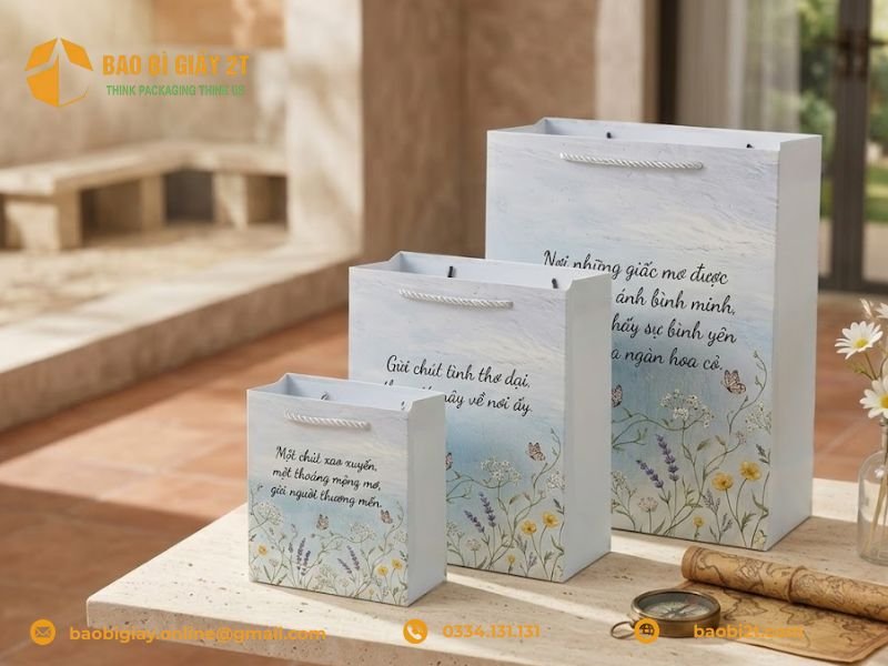 Mẫu in túi giấy đựng quần áo được thiết kế theo yêu cầu