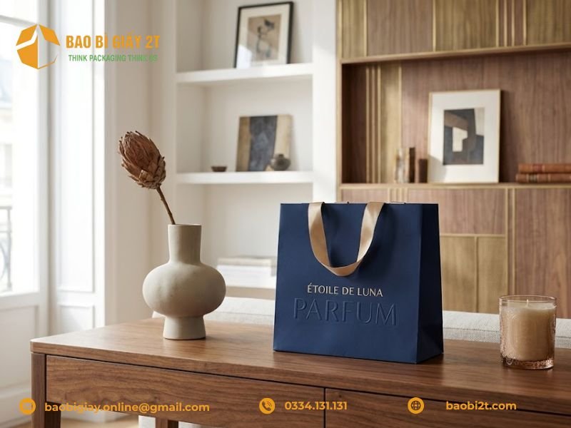 In túi giấy local brand dùng quai dù chắc chắn
