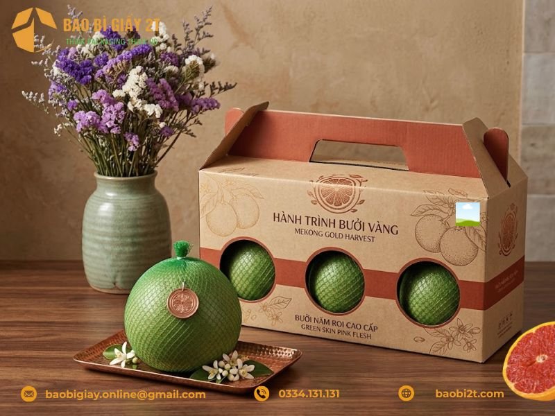 Tiêu chuẩn kỹ thuật và chất liệu sản xuất thùng carton đựng bưởi