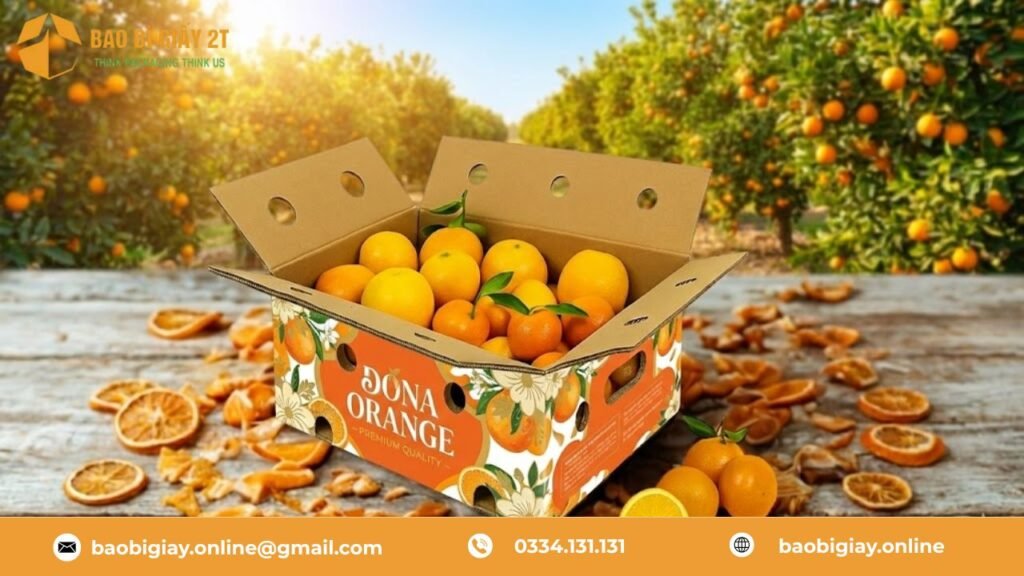 Thùng Carton Đựng Cam Chất Lượng Cao, In Ấn Theo Yêu Cầu 2T