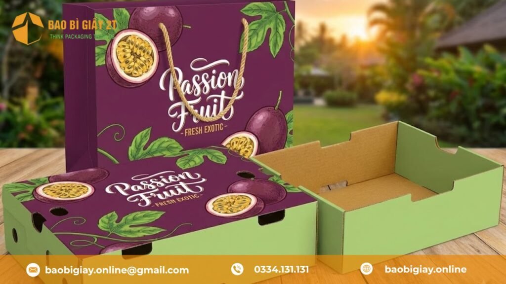 Sản Xuất Thùng Carton Đựng Chanh Dây Uy Tín Tại Bao Bì 2T