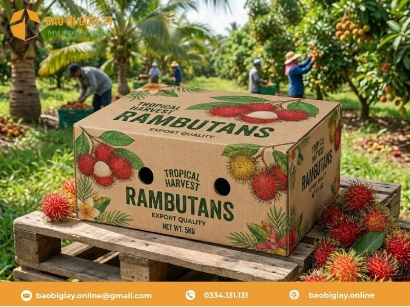 Quy trình 6 bước sản xuất thùng chôm chôm tại Bao Bì 2T