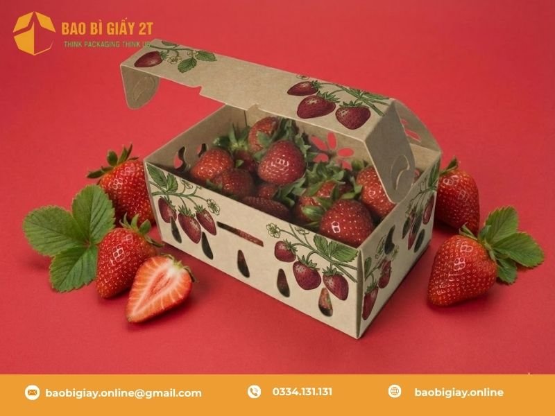 Tiêu chuẩn kỹ thuật thùng carton đựng dâu tây tại Bao Bì 2T
