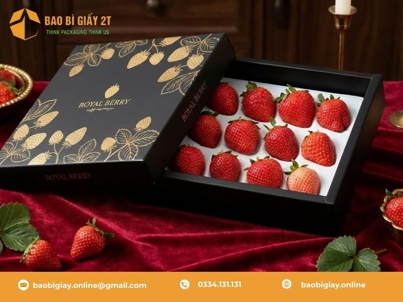 Quy trình 6 bước sản xuất thùng carton đựng dâu tây tại Bao Bì 2T