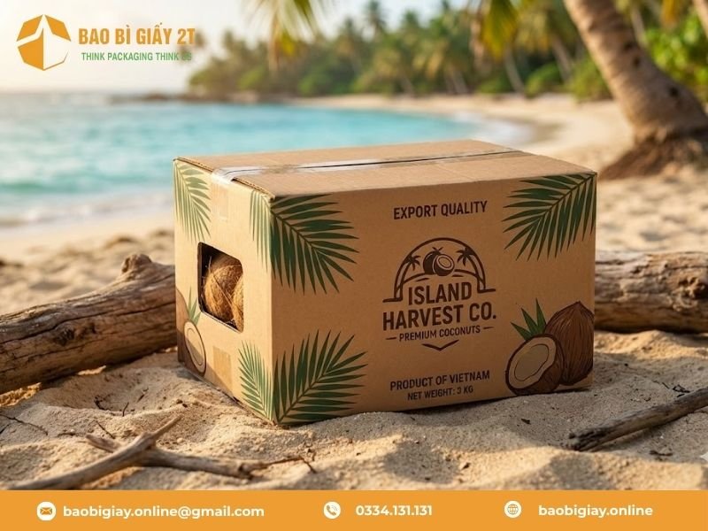 Giải pháp kỹ thuật chuẩn xuất khẩu cho thùng carton dừa