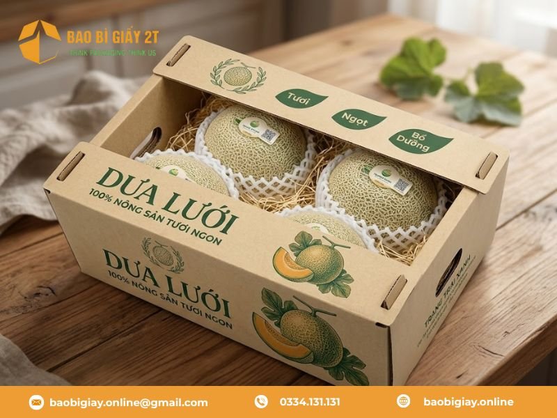 3 Yếu tố bắt buộc phải có của thùng carton đựng dưa lưới