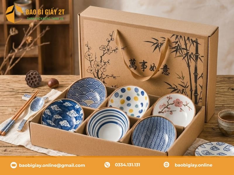 Quy trình sản xuất thùng hộp đựng chén dĩa sứ