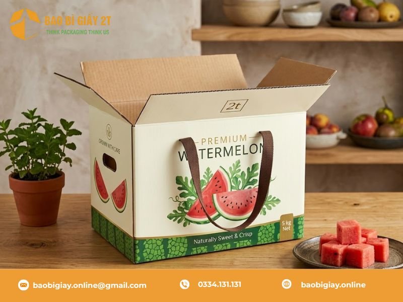 Phân Loại Thùng Carton Đựng Dưa Hấu Phổ Biến Nhất Hiện Nay