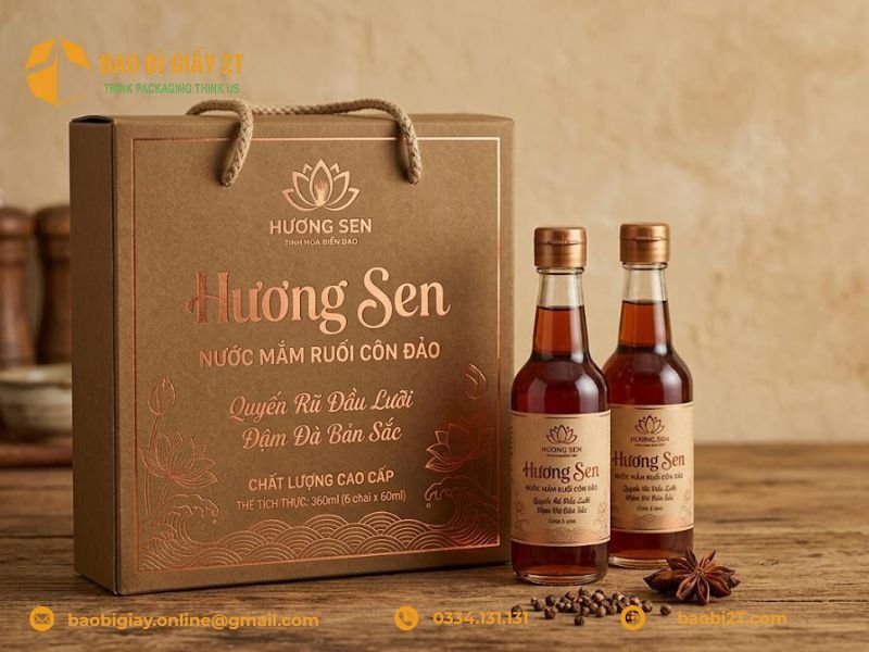 In hộp giấy đựng nước mắm được thiết kế sắc nét