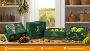 In thùng carton đựng nho giá rẻ, uy tín tại Bao Bì 2T