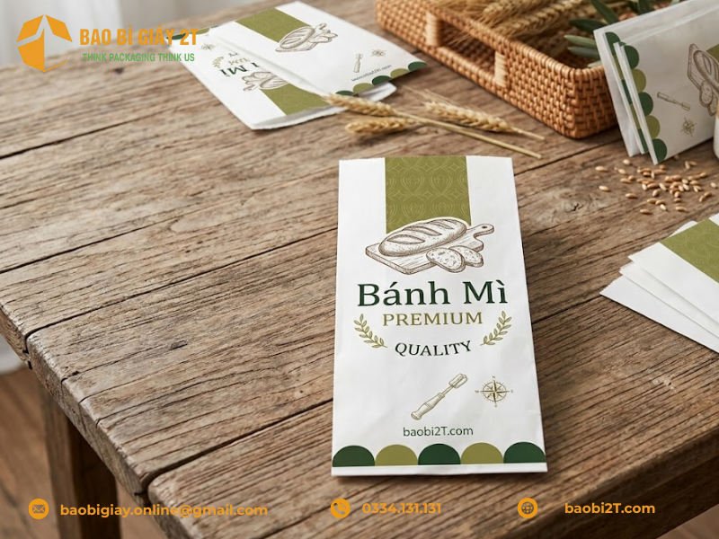 Mẫu túi giấy đựng bánh mì truyền thống