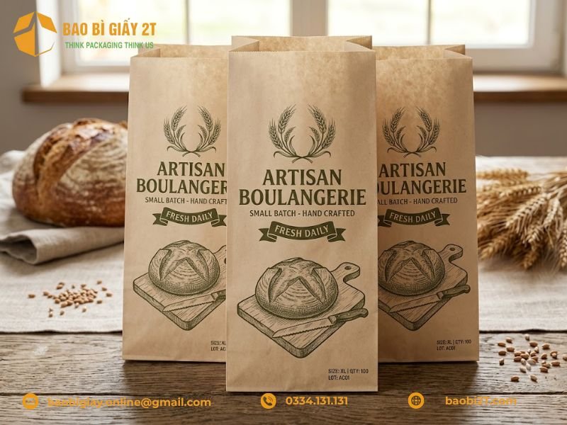 Bí Quyết Chọn Túi Giấy Đựng Bánh Mì Chuẩn Cho Từng Mô Hình