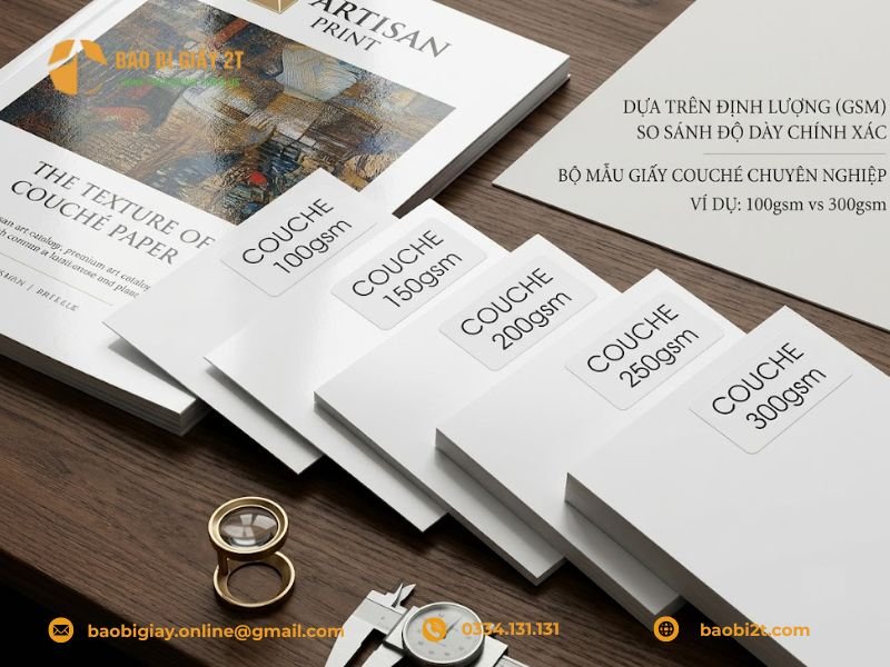 Bí quyết chọn Định lượng (GSM) và bề mặt giấy Couche giúp tối ưu chi phí