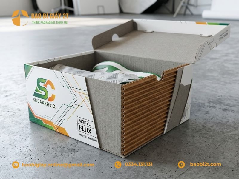 Hộp giấy duplex sóng bồi đựng giày dép