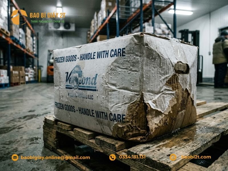 Thùng carton duplex bị bục trong môi trường ẩm, lạnh