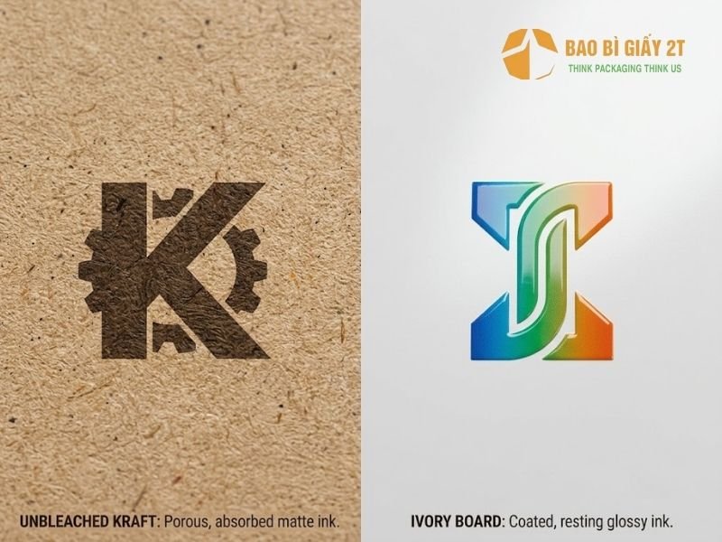 Giấy Kraft mộc (Flexo) đối đầu Giấy Ivory/Duplex
